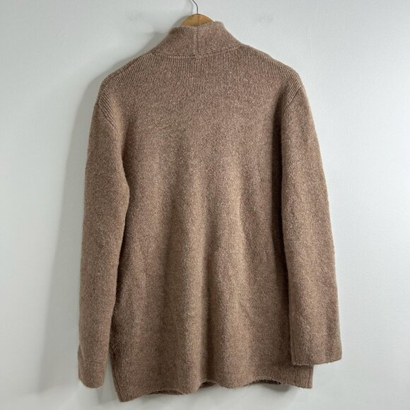 J Crew Sweater Blazer M Brown Wool Blend Alpaca‎ Shawl Collar Cardigan - Picture 5 of 9